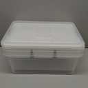 MACOPRO 17 QT Plastic Storage Box with Removable Tray, Bins with Lids, 2 Packs Clear Storage Container for Craft Supplies, Beads, Tools, Sewing, and Playdoh Organization(White, 2Pack-17QT)