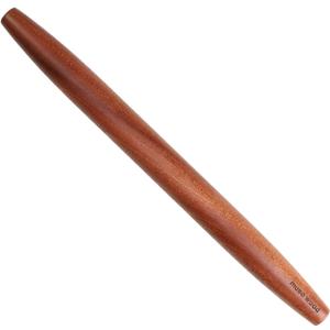 Muso Wood Sapele Wooden French Rolling Pin for Baking, Tapered Roller for Fondant, Pie Crust, Cookie, Pastry (French 15-3/4inch)