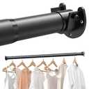 Closet Rods for Hanging Clothes, 17 to 84 Inches Stepless Adjustable Metal Closet Rod, 1.3 Inches Heavy Duty Clothes Hanging Rod for Closet Wardrobes Laundry RV