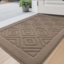 LUMI Washable Indoor Entrance Doormat 24x36, Absorbent Quick-Dry Door Mat, Dirt Trapper Non-Slip Low Profile Entryway Mats for High Traffic, Taupe