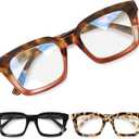 miyya Stylish Reading Glasses for Women, Cheaters Eyeglasses, Oversized Blue Light Readers, Fashion Eye Glasses, +2.75