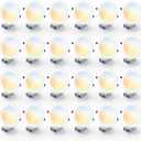 8 Inch LED Recessed Light, 5CCT, 1600LM, 18W, 24 Pack | 5%-100% Dimming, 2700K-5000K Selectable, 120V, Slim Canless Wafer Ceiling Downlight, Damp Rated, IC&ETL&FCC Certified
