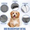 Lukovee Recovery Suit for Dogs, Onesie Surgery Recovery Suit for Female Male Dogs, Abdominal Wounds Cone E-Collar Alternative Prevent Licking Spay Recovery Suit (Grey,Medium)