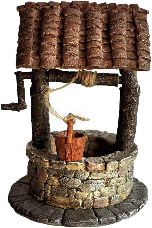 Top Collection Miniature Fairy Garden and Terrarium Fairy Wishing Well with Turning Crank Statue