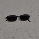Small Y2K Narrow Rectangle Sunglasses Womens Mens Retro 80s 90s Sun glasses UV400 Sunnies (Black/Grey)