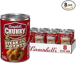 Campbell’s Chunky Soup, Steak and Potato Soup, 16.3 oz Can (Pack of 3) Best By AUG 23 2025 Campbell’s Chunky Soup, Steak and Potato Soup, 16.3 oz Can (Pack of 3) Best By AUG 23 2025