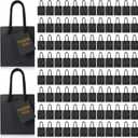 Sherr 100 Pcs Mini Gift Bags Bulk, 4 x 2.75 x 4.5 in Paper Bag with Tag, Extra Small Paper Gift Boxes with Handles for Birthday, Valentines Party Favor, Wedding, Small Business, Spring (Black)