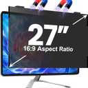 Magnetic 27 Inch Privacy Screen for Computer Monitor, Fit Frameless Monitor 16:9 Widescreen, Anti Blue Light Filter, Anti-Glare Eye Protector Shield, Adhesive-Free, Easy Installation