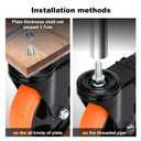 5" Stem Caster Wheels M12-1.75x25mm Safety Dual Locking 1500Lbs Heavy Duty Threaded Stem Casters No Noise Swivel Castors with Brakes