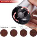 LHS Manual Coffee Grinder with Ceramic Conical Burr Stainless Steel Hand Crank Mill for Drip Coffee, Espresso, French Press, Turkish Brew