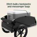 Retrospec Rover Hauler Bike Cargo Trailer - Foldable Frame with Weather-Resistant Fabric & 80lb Capacity - Universal Bike Trailer for 20-29in Wheels - Includes Safety Flag & D-Ring Anchors