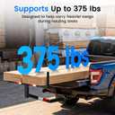 JY PERFORMANCE Truck Bed Extender Hitch Mount, Foldable Pickup Truck Bed Extender for Kayak Canoe Ladder Lumber Rack Long Pipes, w/Flag, Reflective Tape, 375lbs Capacity