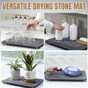 Stone Drying Mat for Kitchen Counter - Marble Diatomaceous Earth Dish Drying Stone, 15.8 x11.8" Sink Mat (Grey) (Gray)