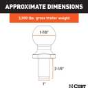 CURT 40002 Chrome Trailer Hitch Ball, 3,500 lbs, 1-7/8-Inch Diameter, 1 x 2-1/8-Inch Shank
