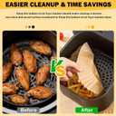 375Pcs Air Fryer Paper Liners, 8" Square Air Fryer Liners Disposable, Heavy-Duty Parchment Paper for 5-8 qt Airfryer, Non-Stick & Non-Leak Paper Liners for Oven Pan, Deep Fryer Parts & Accessories