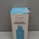 Swigina [2-IN-1 LID] 64 oz Insulated Water Bottle with Silicone Boot (48hrs Cold/24hrs Hot) - DIY Stickers, Leakproof, BPA Free, Half Gallon (Cyan Black)