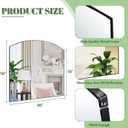 Matte Black Arched Window Mirror, 36" Metal Frame Decorative Wall Mirror, Windowpine Mirrors for Living Room, Bedroom, Entryway