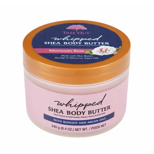 Tree Hut Moroccan Rose Whipped Shea Body Butter, 8.4oz, Lightweight, Long-lasting, Hydrating Moisturizer with Natural Shea Butter for Nourishing Essential Body Care (8.4 Ounce (Pack of 1))