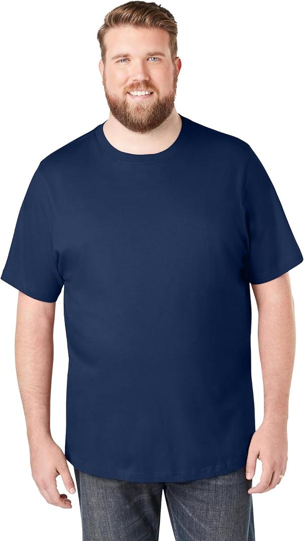 KingSize Men's Big & Tall Shrink-Less Lightweight Crewneck T-Shirt 7X-Large Tall, Navy