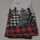 Horaldaily Christmas Tablecloth 60104 Inch, Christmas Trees Buffalo Plaid Red Washable Table Cover for Party Picnic Dinner Decor