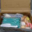 130Pcs Kitchen Playset, Toddler Pretend Cooking Play Pots, Pans, Utensils Cookware, Daily Food Fruit Veges, Shopping Storage Basket, Dessert, Prop Money, Learning Gift for Child (Blue)