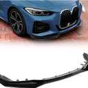 Front Bumper Lip Splitter Compatible with 2021-2025 BMW 4 Series G22 G23 430i 440i M440 (M Sport Models), Gloss Black Air Dam Spoiler Lower Chin 3Pcs