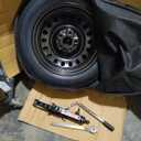 Gleyi Spare Tire Kit Compatible with 2012-2026 CRV, 2020-2026 CRV Hybrid - Includes 18x4 Black Rim, 155/90R18 Spare Tire, 29” Rolling Diameter, Includes car Jack kit and Spare tire Bag.