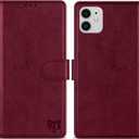 ZZXX for iPhone 11 Wallet Case with [RFID Blocking] Card Slot Kickstand Magnetic Closure Leather Flip Fold Protective Phone Case for iPhone 11 Case Wallet(Wine Red-6.1 inch)