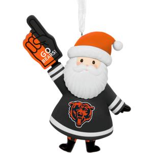 Hallmark Christmas Ornament, NFL Chicago Bears Santa Fan Ornament, Gifts for Sports Fans
