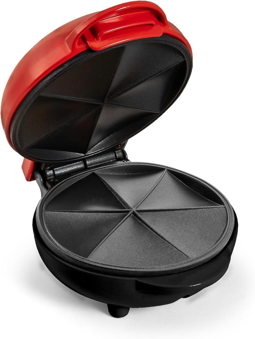 Nostalgia Taco Tuesday Quesadilla Maker  Fits up to 5-Inch or Street Taco Sized Tortillas - 6-Wedge Cooking Surface - Perfect for Beef, Chicken, Veggie,& Cheese Quesadillas - Red
