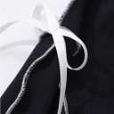 Verdusa Women's Bow Tie Oversized Tees Crew Neck Long Sleeve Drop Shoulder Pullovers (M)