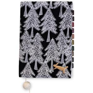 Planner Cover for A5,Mina Perhonen Cotton Embroidery Notebook Cover,[A5 Cover Only] Black Pine