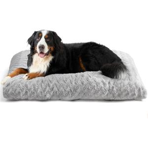 EHEYCIGA XXL Washable Dog Bed for Crate 47x29 Inch, Reversible Kennel Pad for Extra Large Dogs Weight Up to 100 lbs, Plush and Comfy Pet Sleeping Mat, Grey