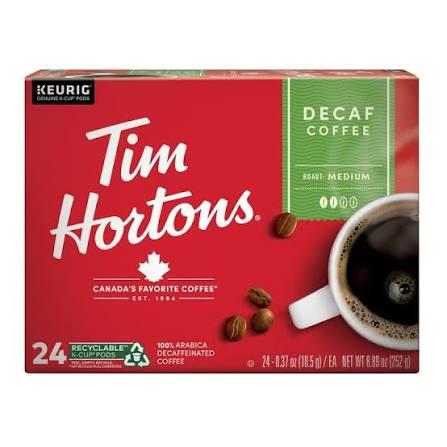 Tim Hortons Decaf K-Cup Pods 24 Pack 24 Count Box BBD 2026 OCT27