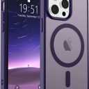 SUPFINE Magnetic for iPhone 13 Pro Max Case (Compatible with MagSafe) (Military Grade Drop Protection) Translucent Matte Shockproof Phone Cover,Dark Purple