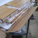 Pamapic 71" Tall Arched Cabinet, Fluted Kitchen Pantry with Glass Doors & Adjustable Shelves, Arch China Storage Cabinet, Wooden Pantry for Dining Room, Living Room (Natural)