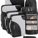 OlarHike 8 Set Packing Cubes for Travel, 4 Various Sizes(Extra Large,Large,Medium,Small), Luggage Organizer Bags for Travel Accessories Essentials, Cubes for Carry on Suitcases (Black) (8 set (Short-Term Trip))