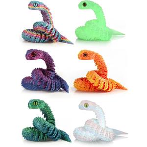 6Pcs 12in Lifelike 3D Printed Snake Animal Toy,Realistic Reptile Figure for Kids Educational Play, Collectible Jungle Animal Model,Easter Basket Essentials Toys for Teen Boys Kids