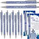 25 Sets Quinceanera Party Favors Gifts for Guests Include 25 Sweet 15 Glitter Ballpoint Pens with Thank You Cards 15th Birthday Mis XV Aos Birthday Sweet Party Favors(Dark Blue)