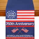 2 x 4th of July Table Runner, 250th Anniversary USA Table Runner, Patriotic American Flag Table Memorial Day Party Decor for Kitchen Dining, 72 x 13 Inch (2#)