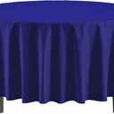 Exquisite 12-Pack Premium Plastic Tablecloth Pack of 12 Premium Plastic Tablecloth 84 Inch Round Table Cover - Navy Blue