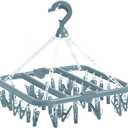 Clip and Drip Hanger Clothes Hanger Drying Rack 32 Clips (Light Blue)