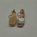 ISNOM Womens Mesh Kitten Heels Sandals Square Toe Ankle Buckle Strap Low Heels Comfort Summer Dress Shoes, 6