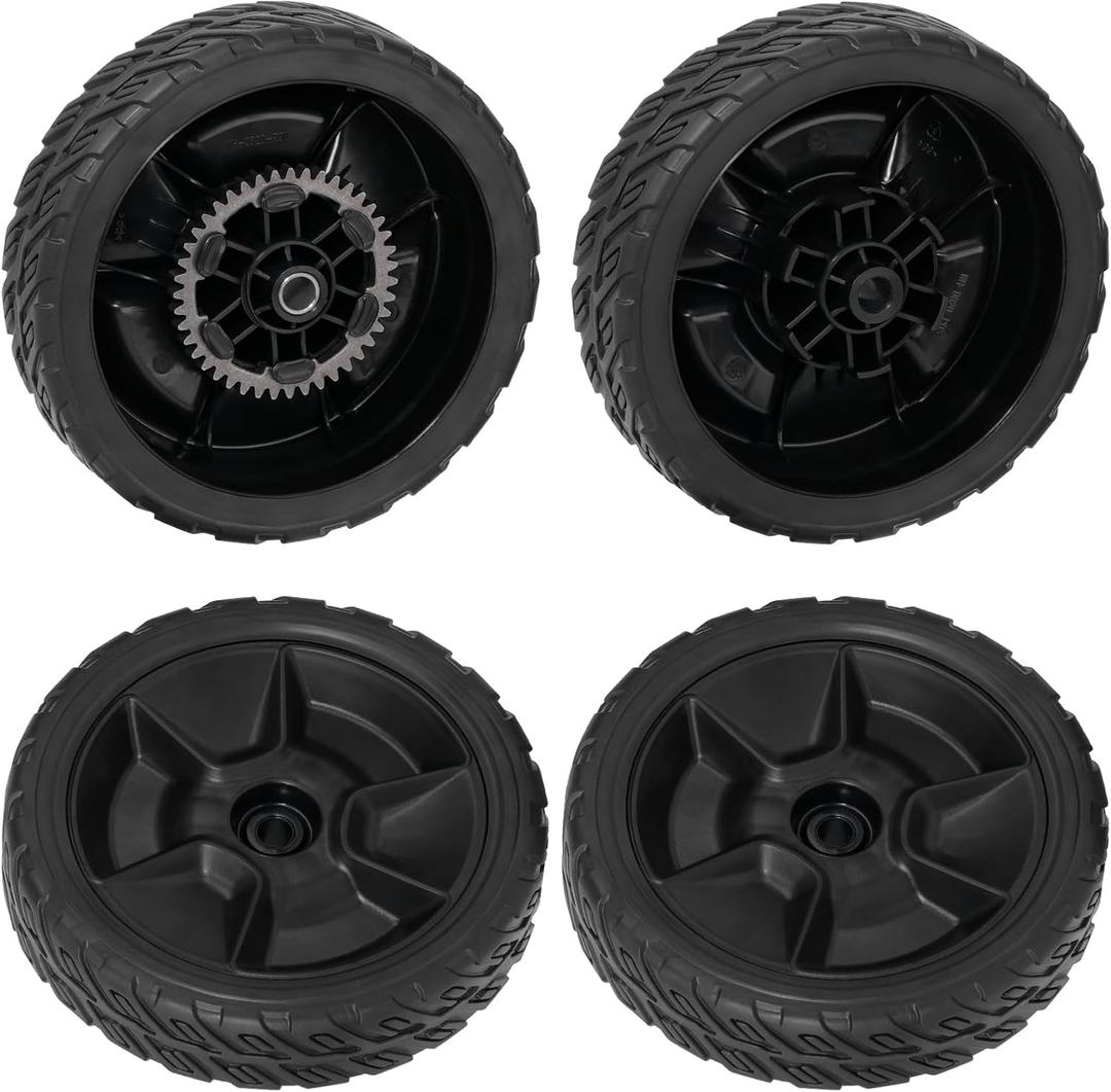 4 Pack HRN216 Lawn Mower Wheels Kit Fit for Honda HRN216 Lawn Mower 2 Rear Wheels Replace for 42710-VR8-N00ZA and 2 Front Wheels Replace for 44710-VR8-N00ZA