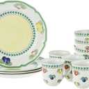 Villeroy & Boch French Garden 12-Piece Dinnerware Set, Service for 4, Plates, Bowls & Mugs, Premium Porcelain, Made in Germany (colored)
