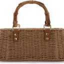 Lanpet Straw Woven Handbags Handmade Summer Beach Bags Wicker Rattan Crossbody Bag for Vacation