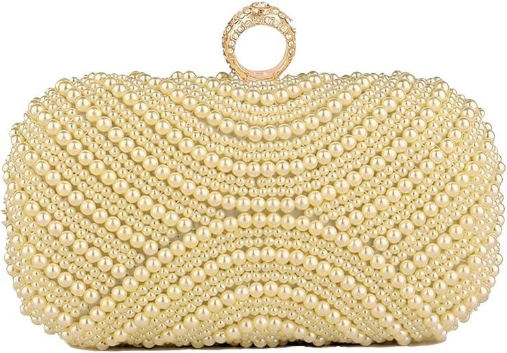 Pearl Clutch Purses for Women Party Wallet Handbag Evening Clutch Bag