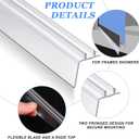 Frienda 2 Pack 26 Inch Two-pronged Shower Vinyl Sweep and Seal Top or Bottom Seal Accent Drip Vinyl Universal Use for Top or Bottom for Home or RV Showers (Bevel Edge)