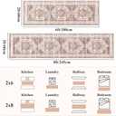 Ileading Vintage Runner Rug for Hallway,Machine Washable Carpet Runners with Rubber Backing,Non Slip Kitchen Floor Mat for Entryway Bedroom Laundry Living Room(Beige&Orange 2x8ft)