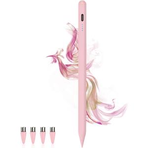 Stylus Pens for Touch Screens Power-Display Tablet Pen POM Tip Magnetic Digital Touch Pen Compatible with iPhone/iPad/iPad Pro/Lenovo/and Other iOS/Android Smartphone and Tablet Devices (Pink)